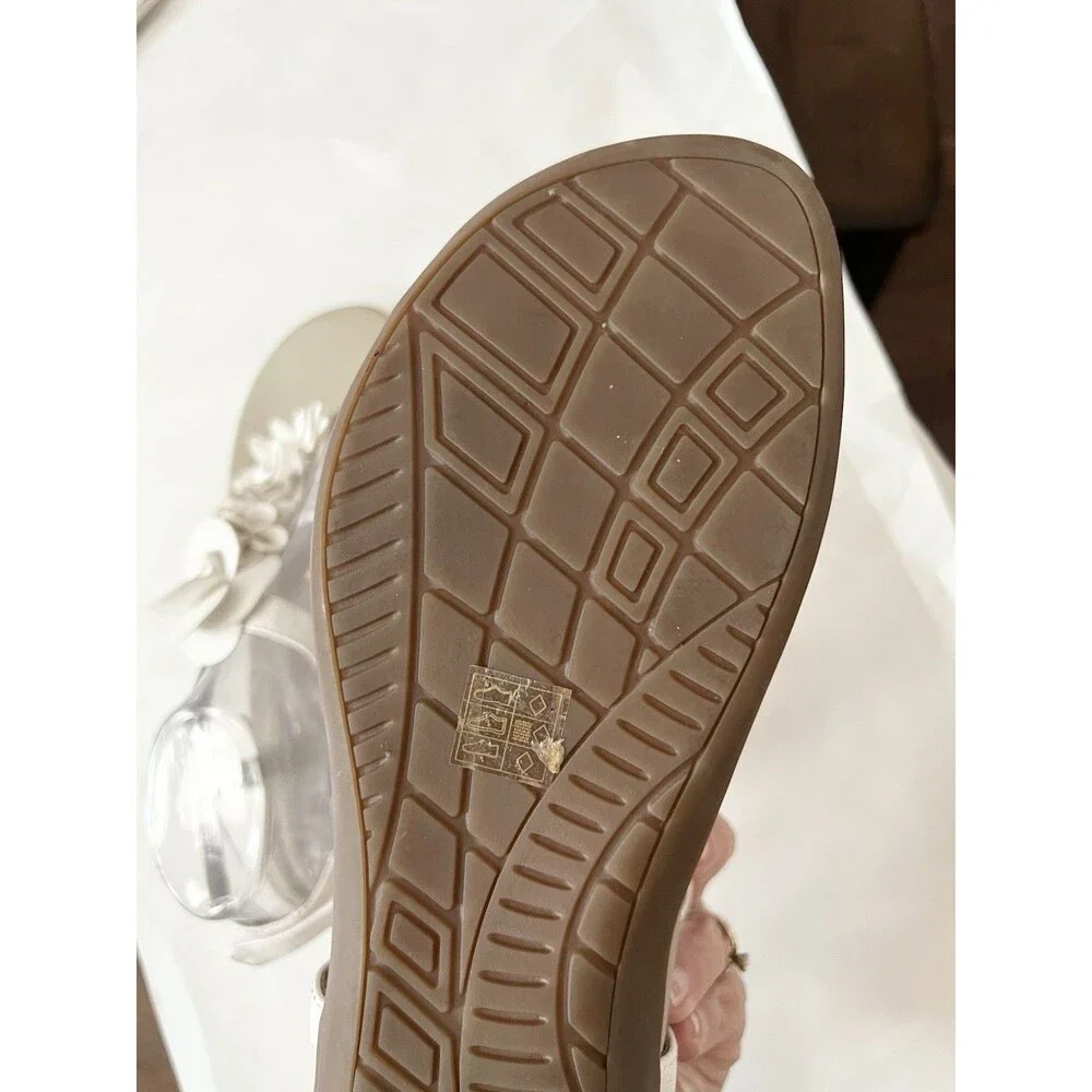 Aetrex Women's Charli Orthotic Thong Sandals Comfort Leather Size 40 9.5 9